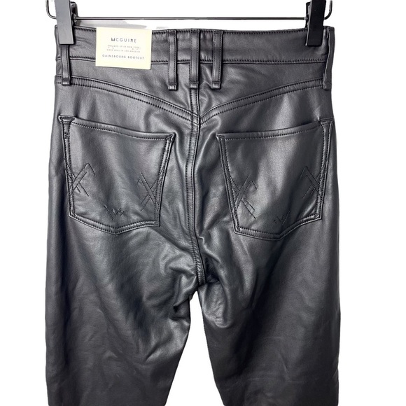 McGuire Gainsburg Cropped Bootcut Vegan Leather Pants Black Size 24 - Picture 6 of 11